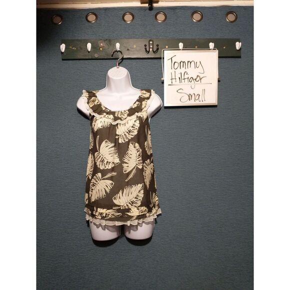 😊 Tommy Hilfiger semi-sheer sleeveless blouse small - Picture 1 of 4